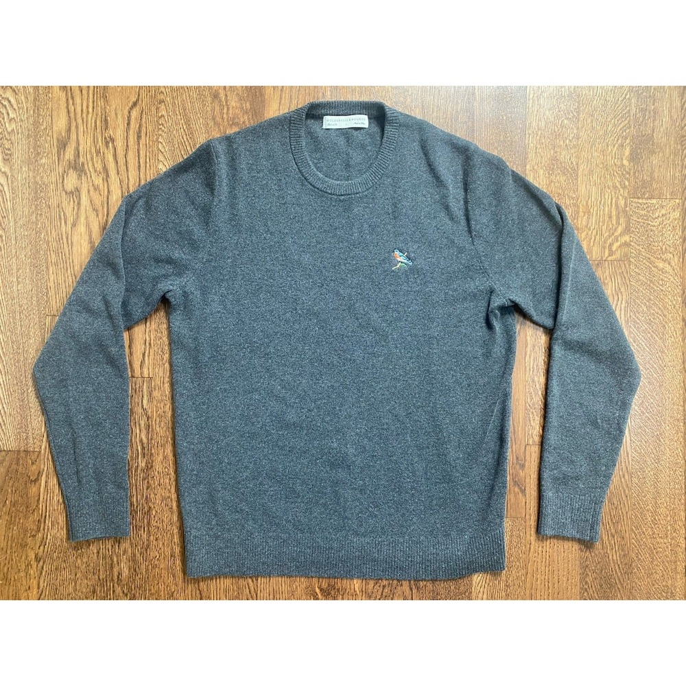 Holderness & Bourne Sweater L Gray Sargent Wool Cashmere Golf Chicago Highlands
